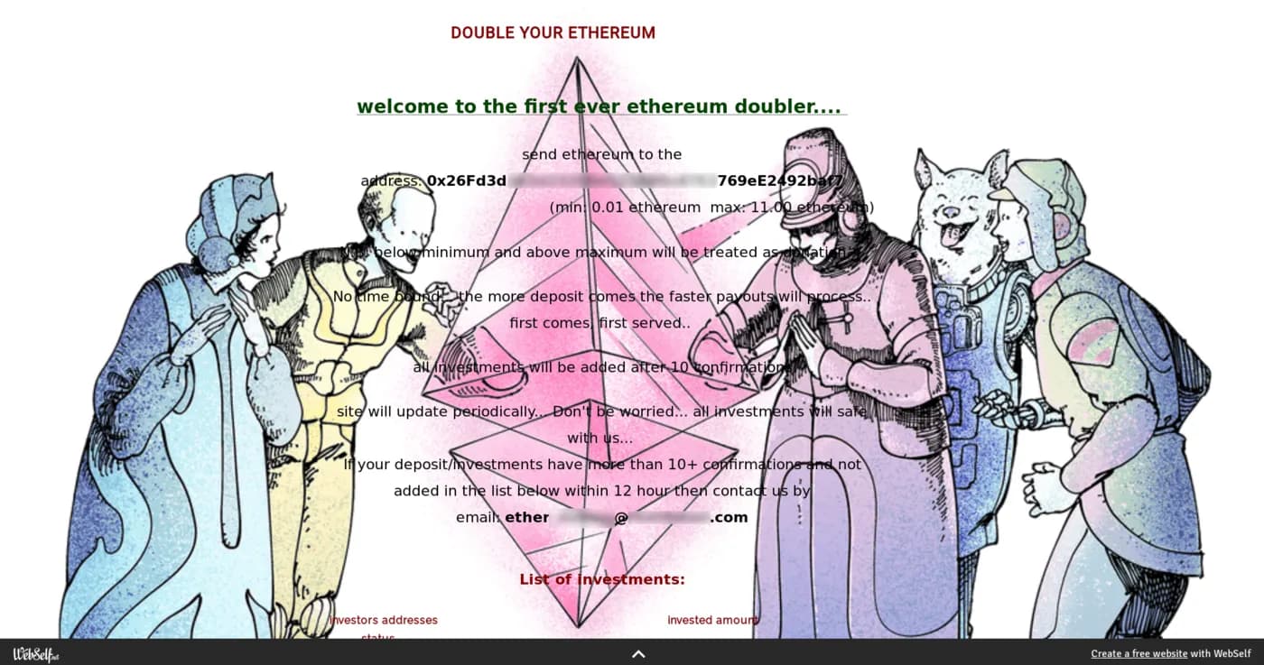Le site Ethereum Doubler
