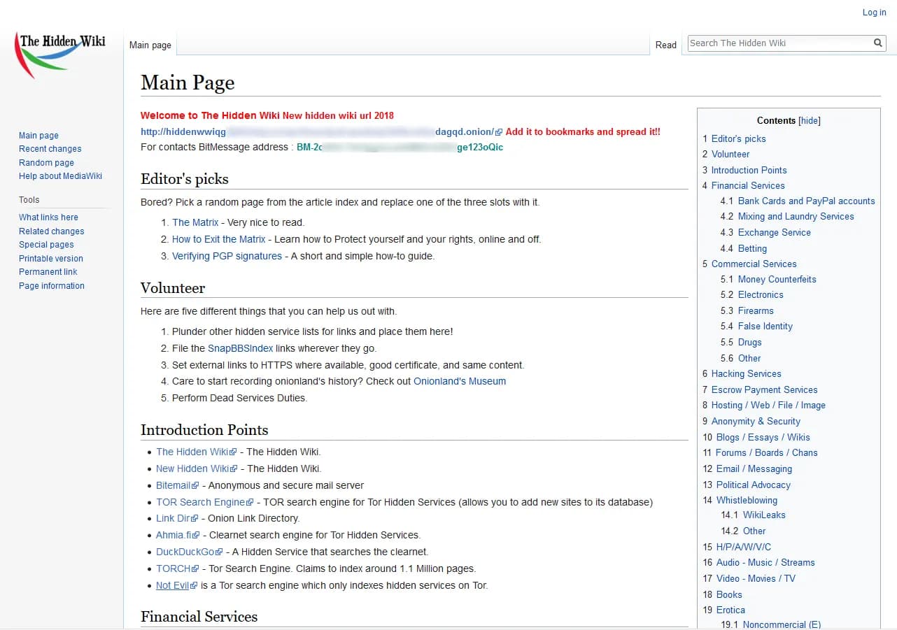 The hidden wiki.