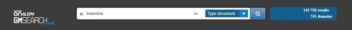 Barre de recherche Aleph Search Dark