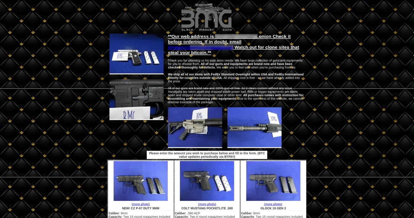 BMG : un site de vente d’armes actif