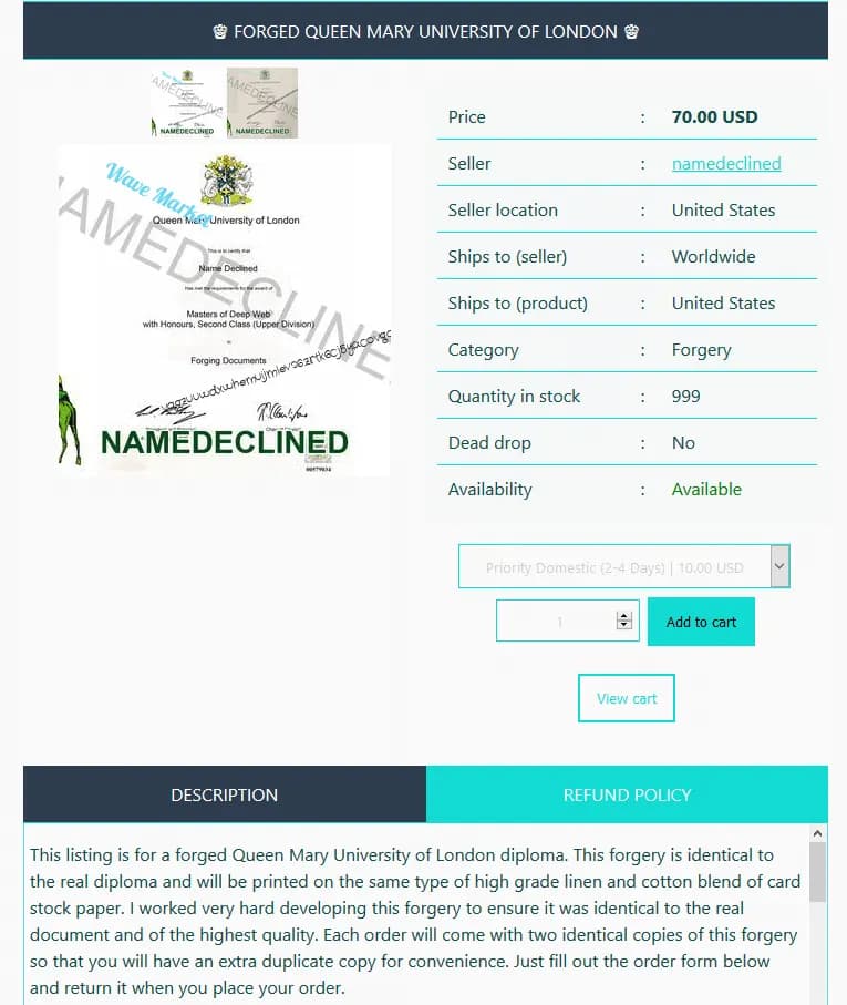 Faux diplôme de medecine dark web