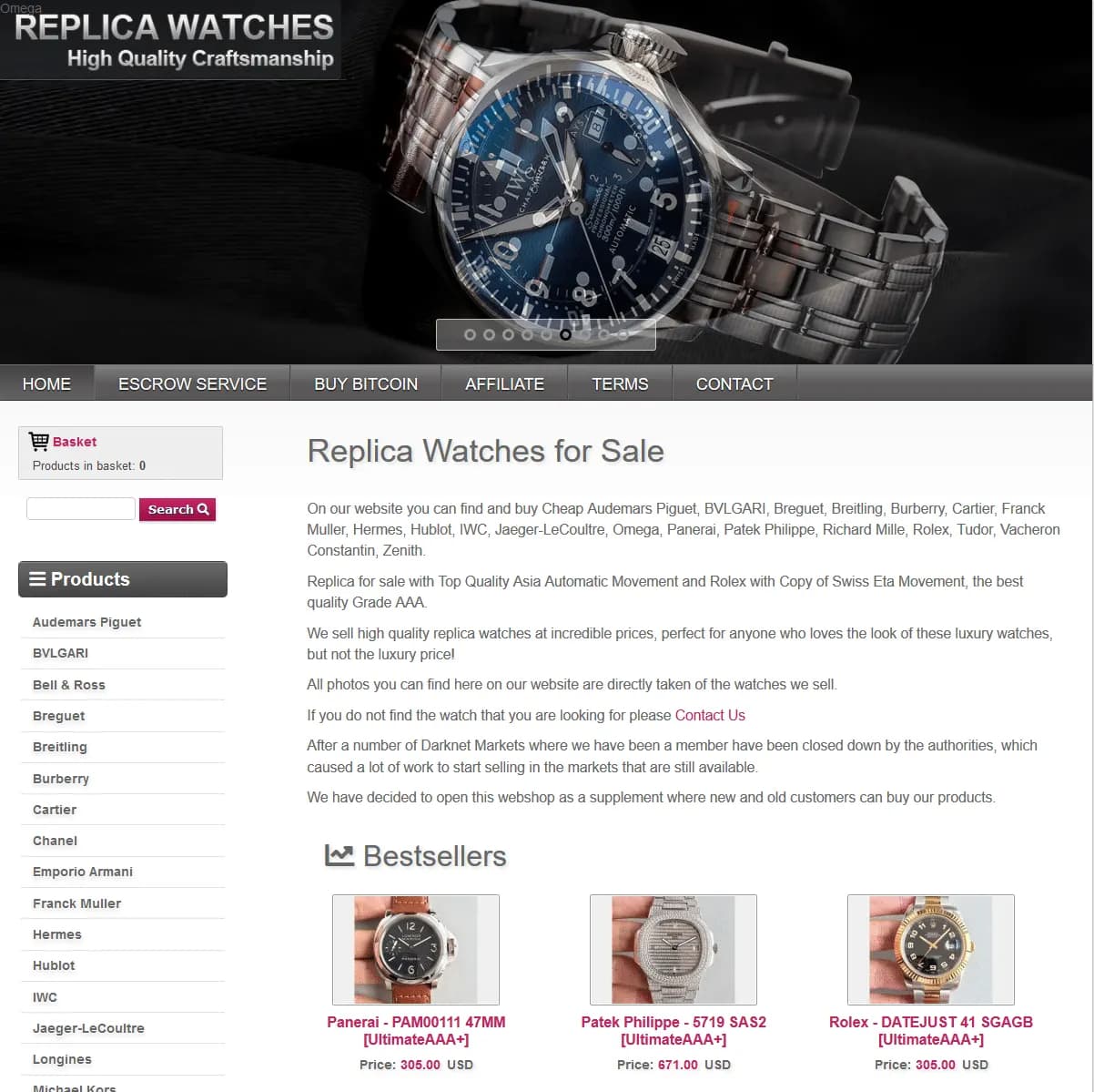 Montre de luxe dark web