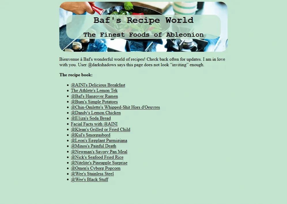 Baf’s Recipe World