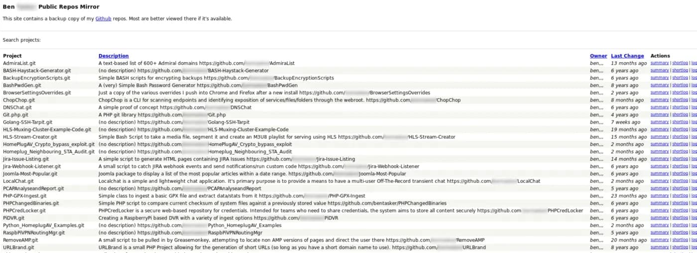 Le site personnel d’un développeur sur le Dark Web