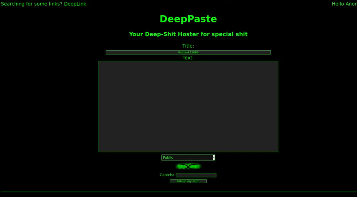 Page du site DeepPaste