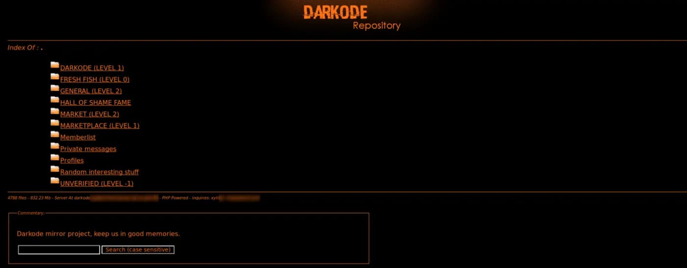 Site vitrine d’un groupe de cybercriminels